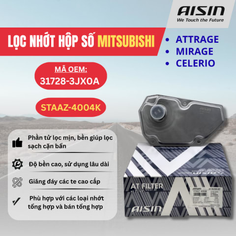 Lọc nhớt hộp số Mitsubishi, Suzuki, VinFast hiệu Aisin mã STAAZ-4004K
