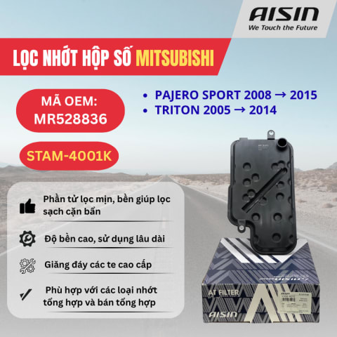 Lọc nhớt hộp số Mitsubishi hiệu Aisin mã STAM-4001K