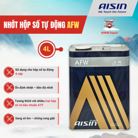 Dầu hộp số tự động 4 cấp 4 Lít Hiệu Aisin mã ATFD34S