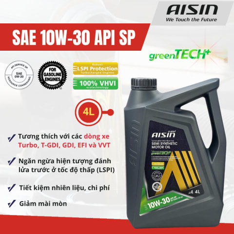 Dầu động cơ Xăng 10W-30 API SP 7.500Km 4 Lít Hiệu Aisin mã ESSP1034P