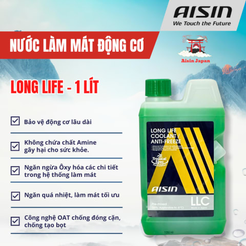 Nước làm mát Xanh 1 Lít Hiệu Aisin mã LCPM20A1LG