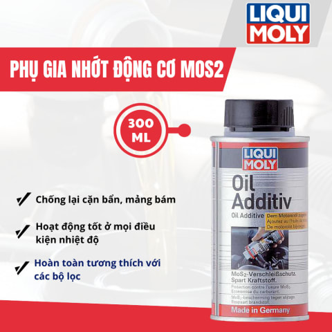 Phụ gia nhớt động cơ MOS2 300 ml hiệu Liqui Moly mã 2500
