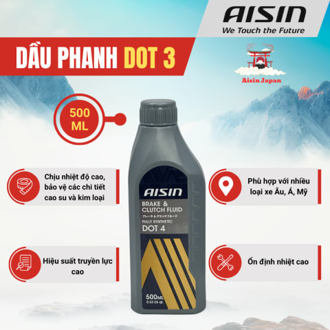 Dầu thắng DOT 4 500ml Hiệu Aisin mã BFSDT405L