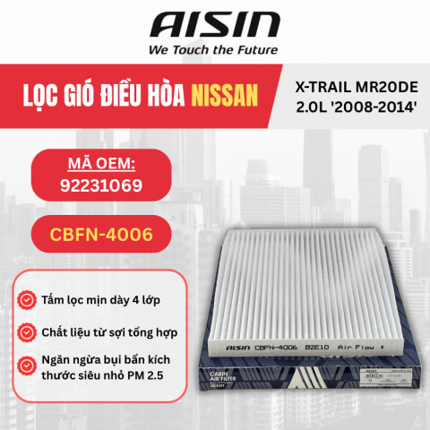 Lọc gió điều hòa Nissan hiệu Aisin mã CBFN-4006