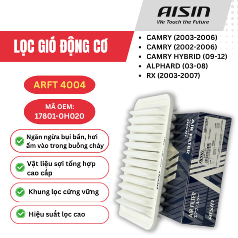 Lọc gió động cơ Toyota, Lexus hiệu Aisin mã ARFT-4004