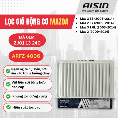 Lọc gió động cơ Mazda hiệu Aisin mã ARFZ-4006