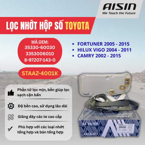 Lọc nhớt hộp số Toyota, Isuzu hiệu Aisin mã STAAZ-4001K