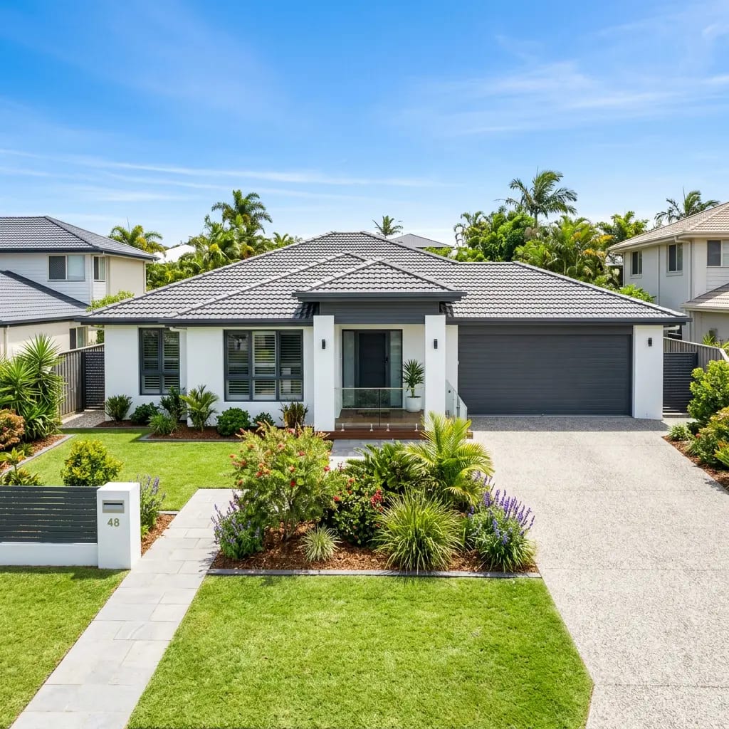 Gold Coast home receiving a full residential repaint with fresh interior and exterior paint finishes