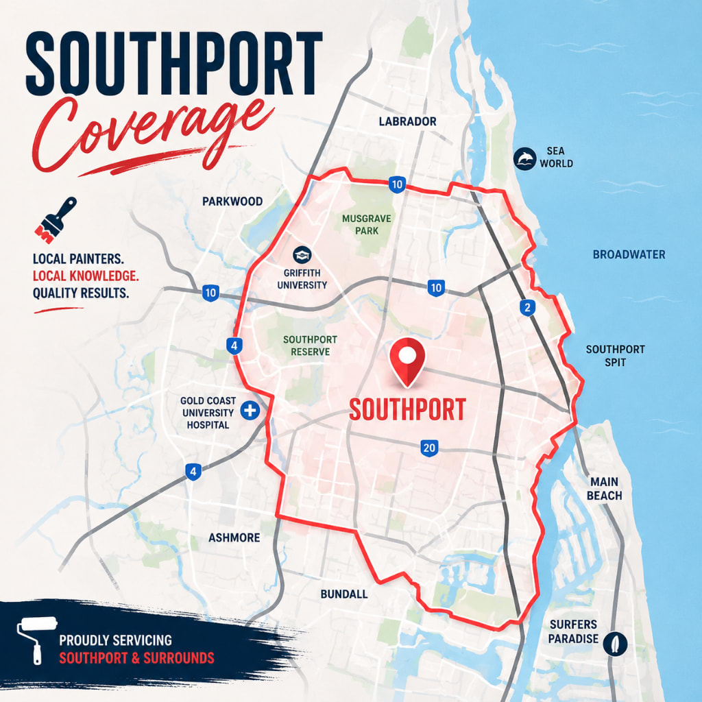 Southport service area map — Blue Collar Painting