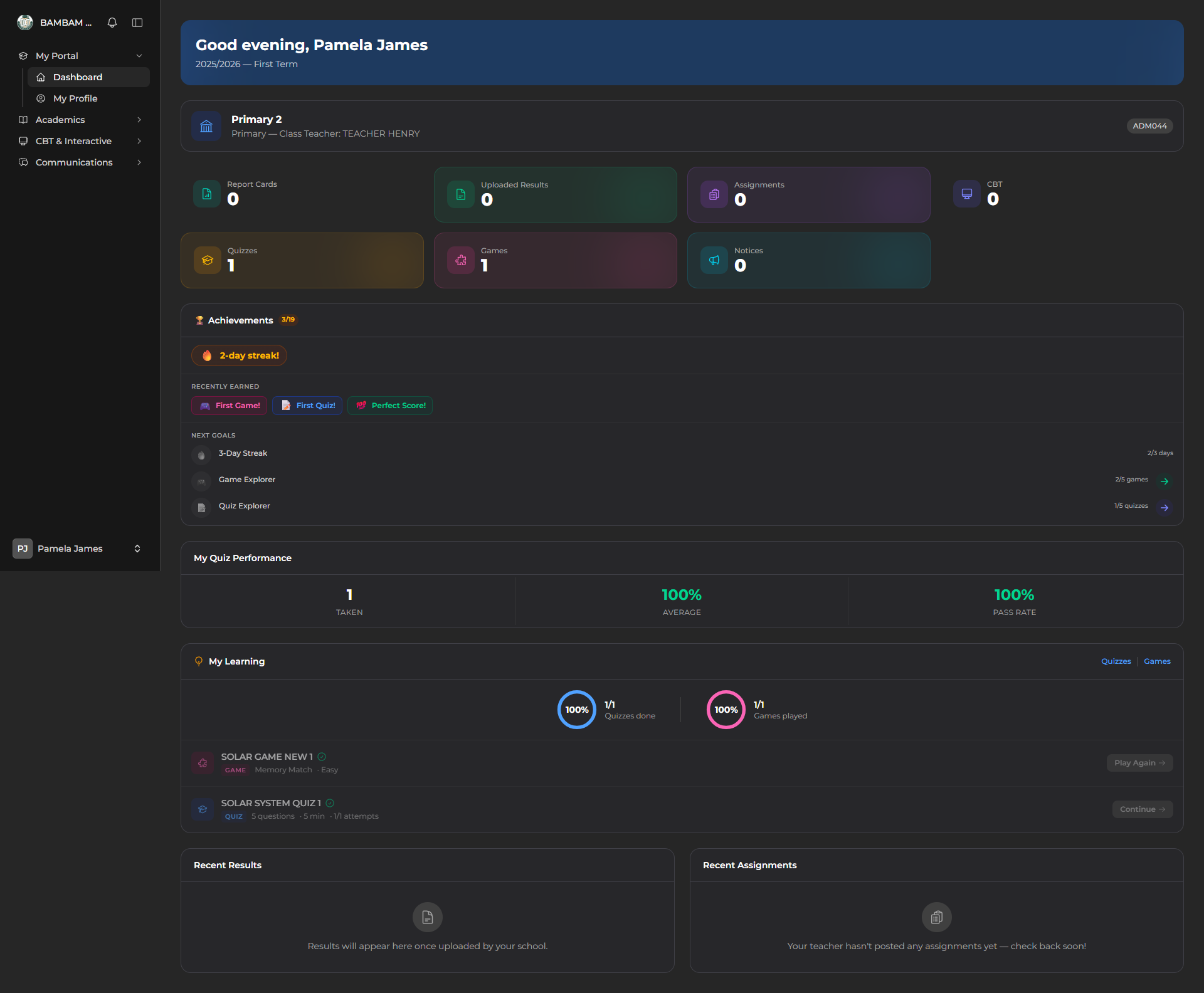 Student Dashboard
