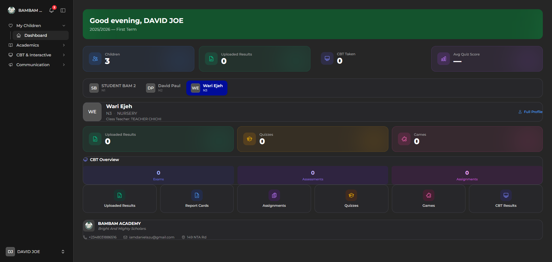 Parent Dashboard