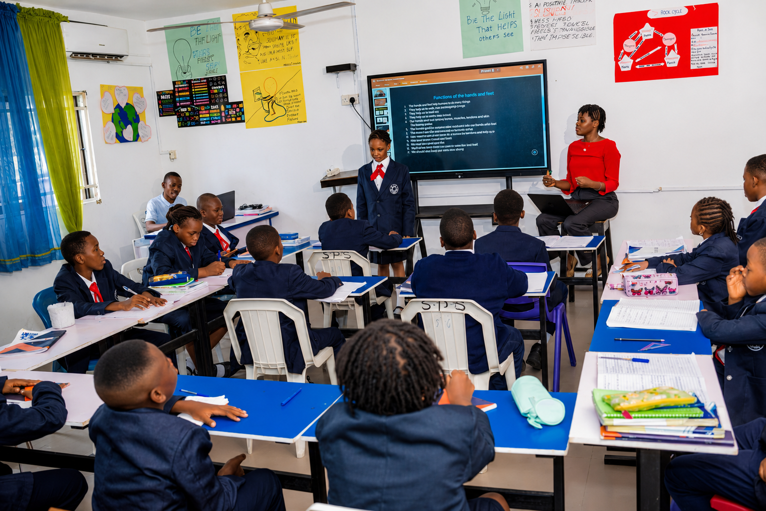 Learners participating in an interactive classroom session