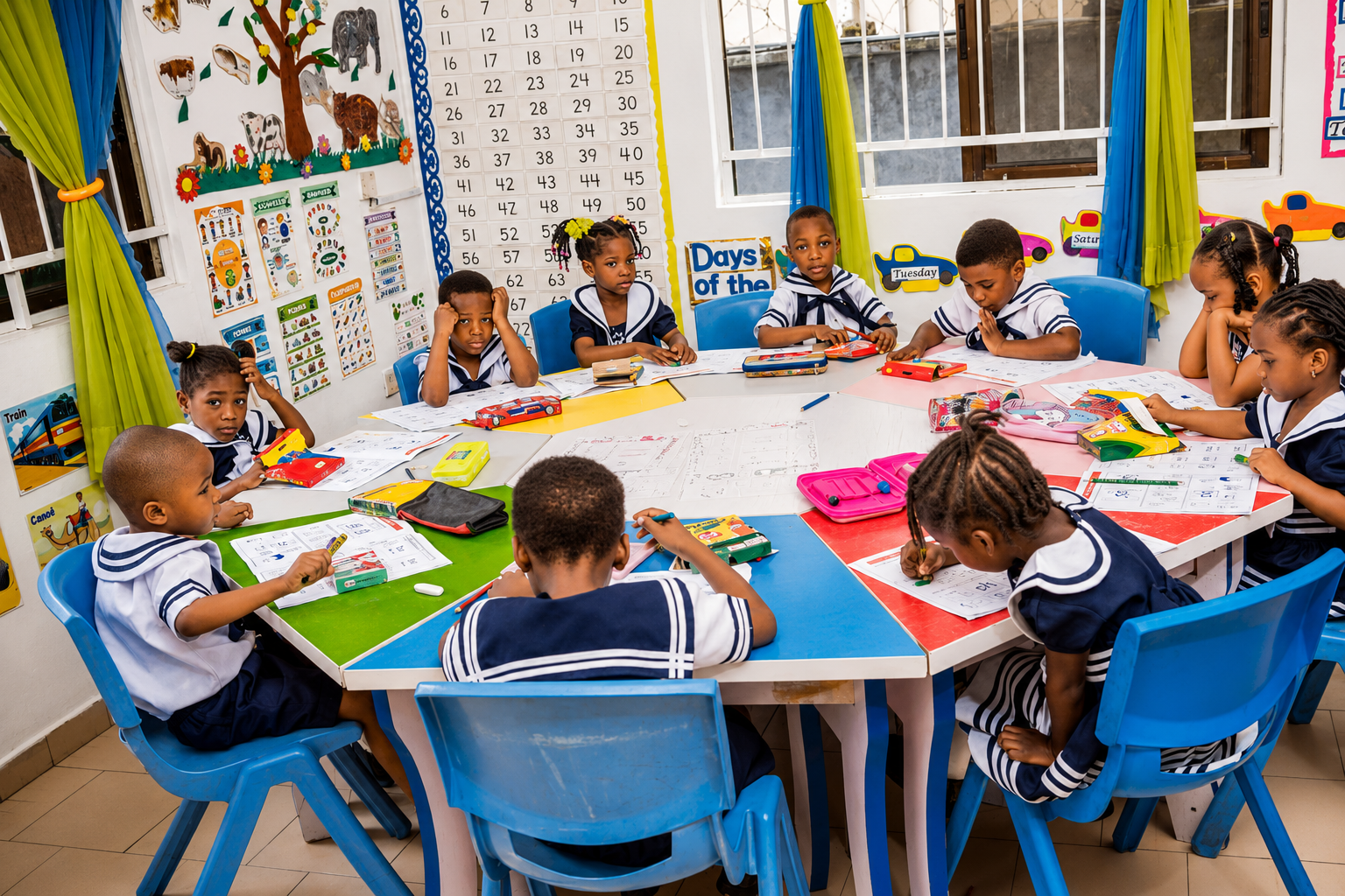 Students engaging in academic work