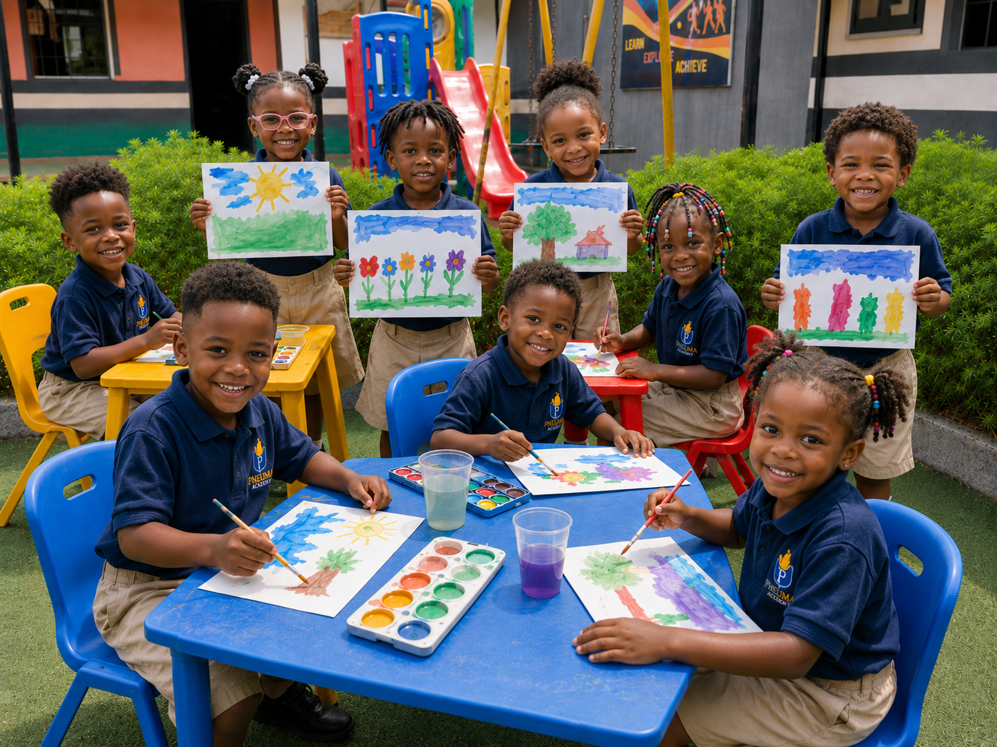 Children reading in a library setting