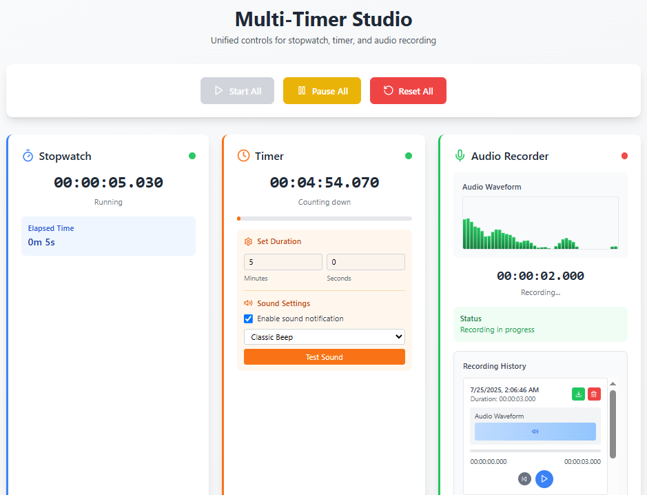 Multi-Timer Studio Screenshot
