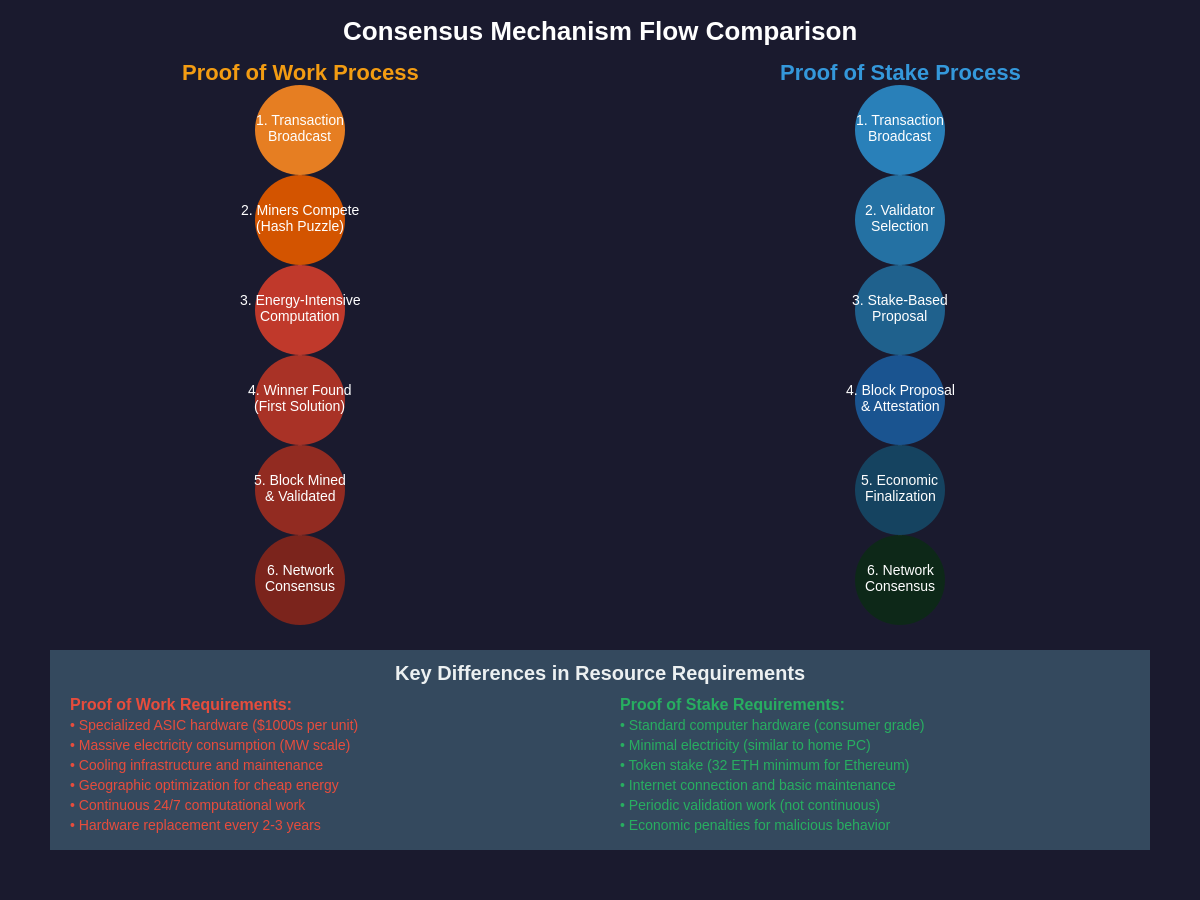 Consensus Mechanism Flow Comparison