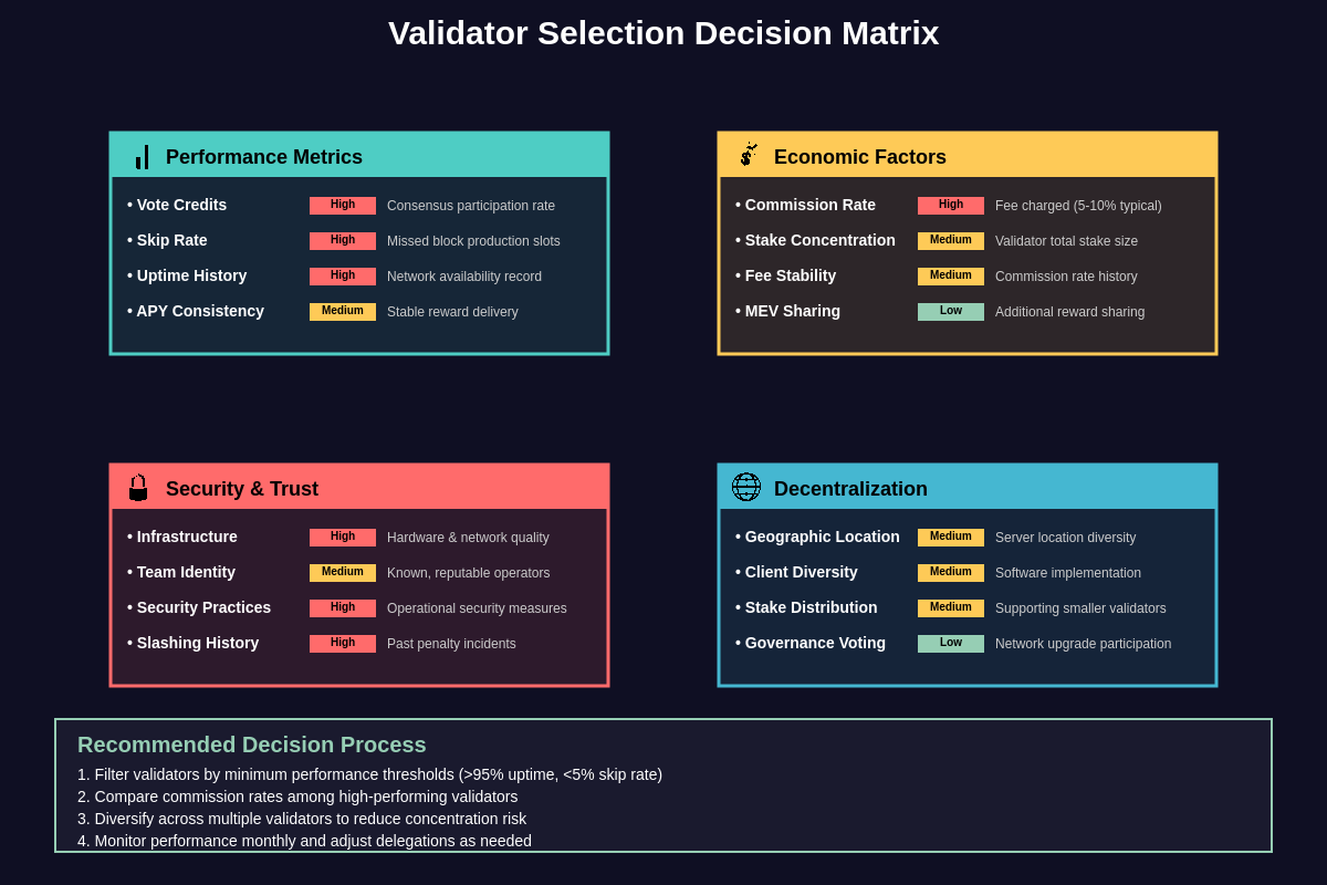 Validator Selection Criteria