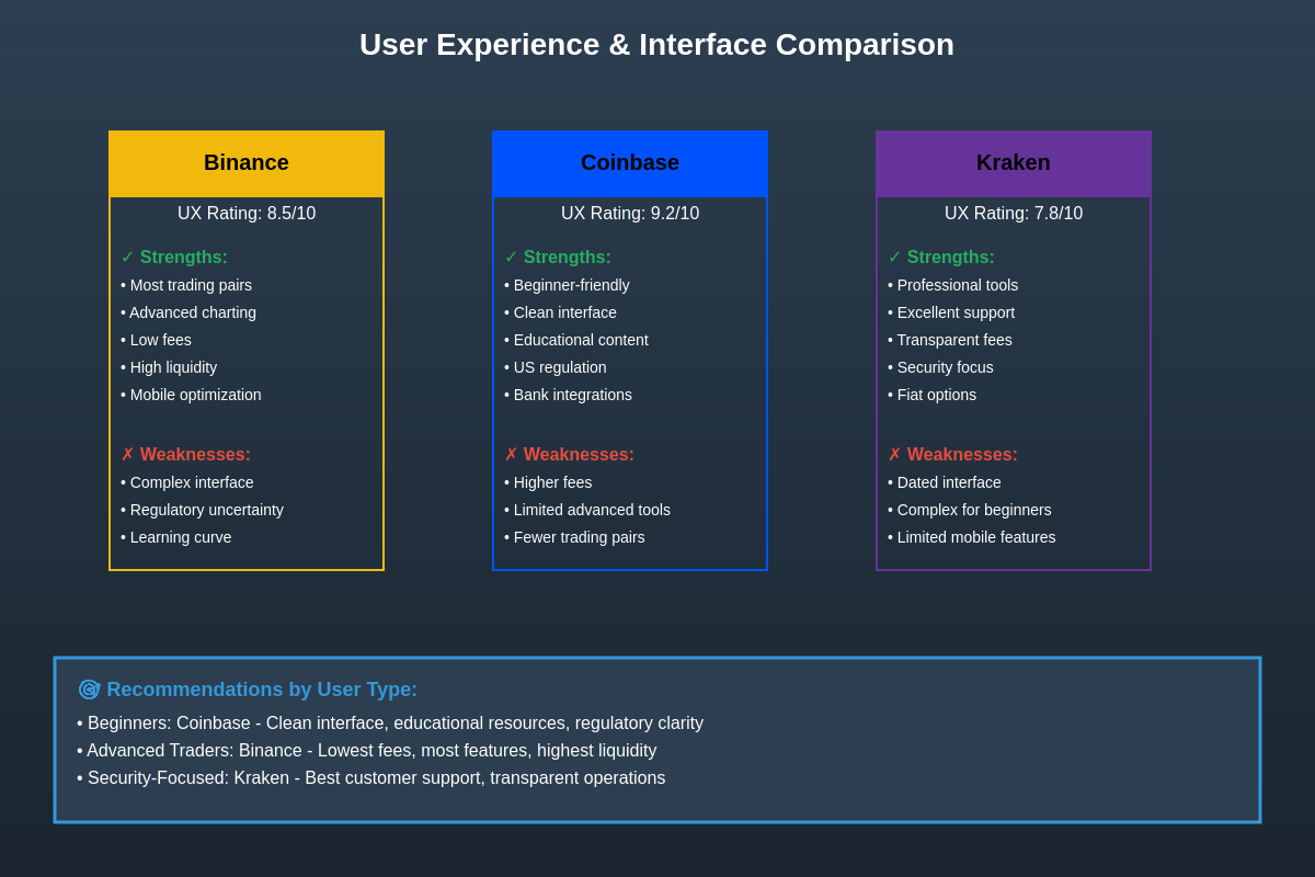 User Experience Comparison