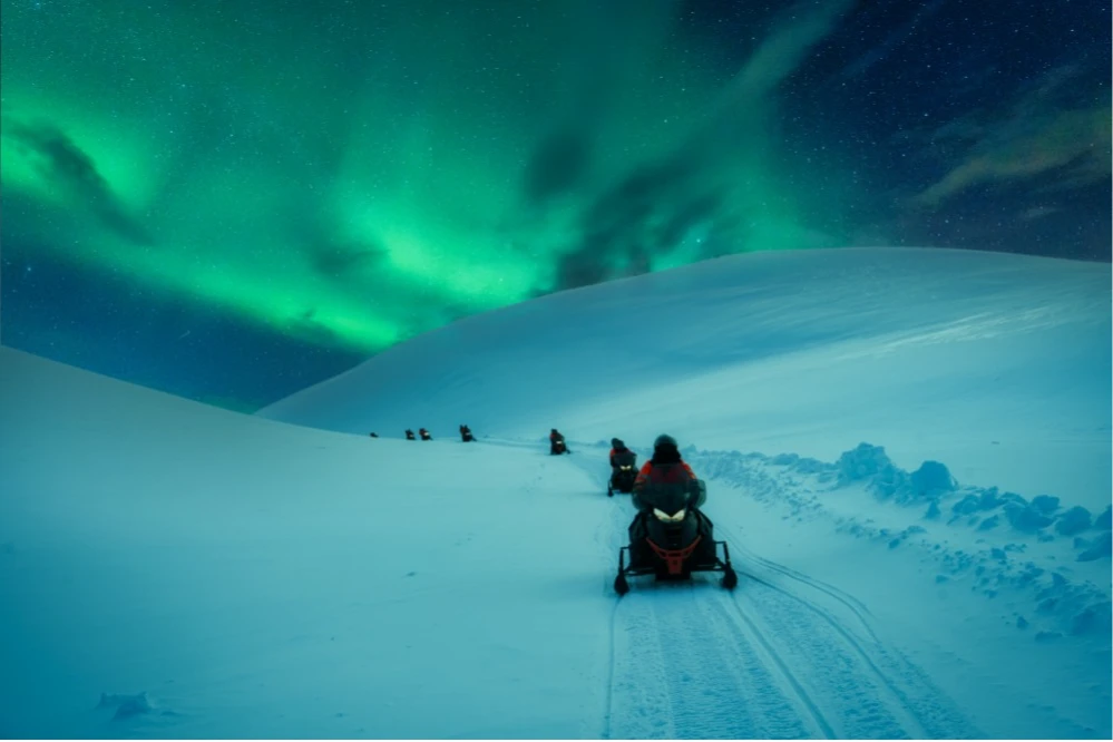 Aventura en moto de nieve