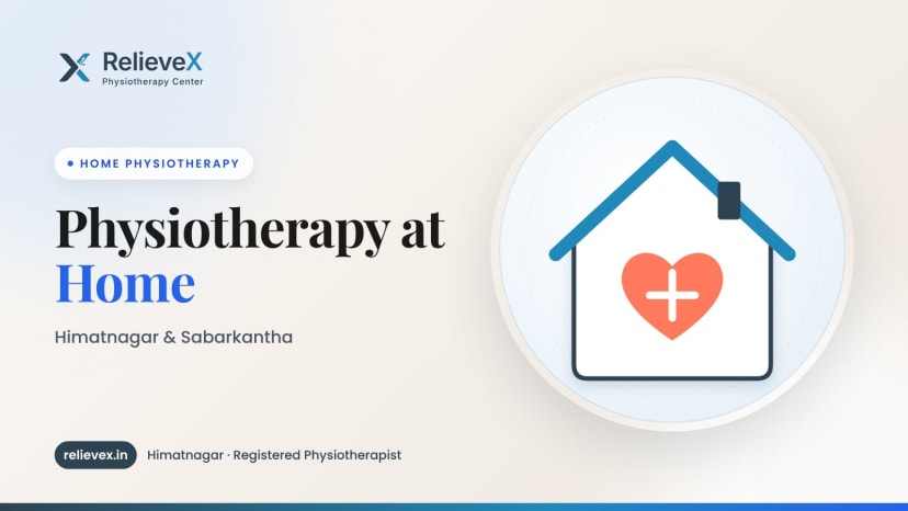 Physiotherapist providing home physiotherapy to an elderly patient in Himatnagar