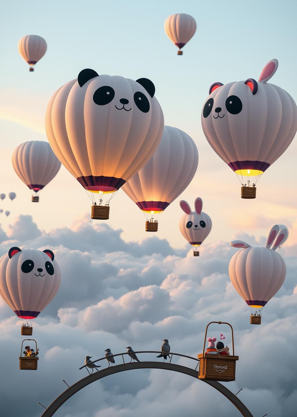 Pastel Sky Animal Balloons