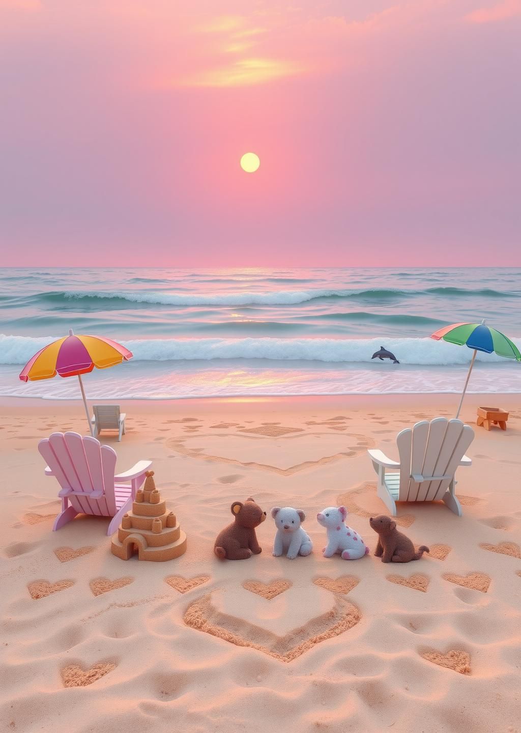 Pastel Sunset Beach Fun