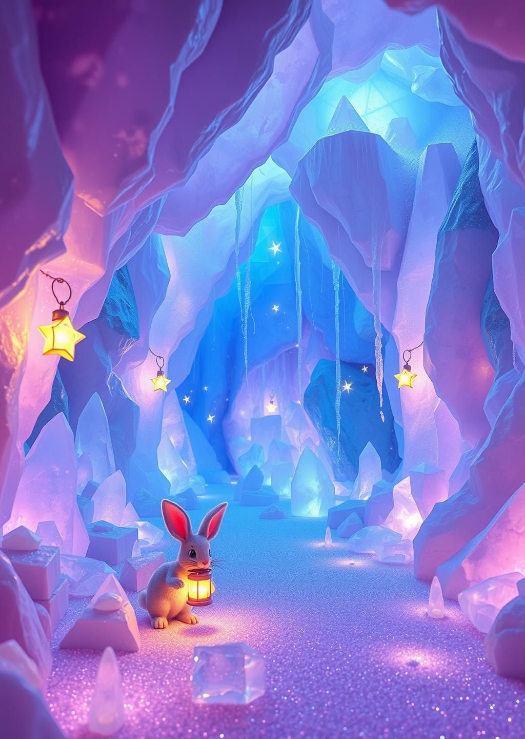 Glowing Crystal Cave Fantasy