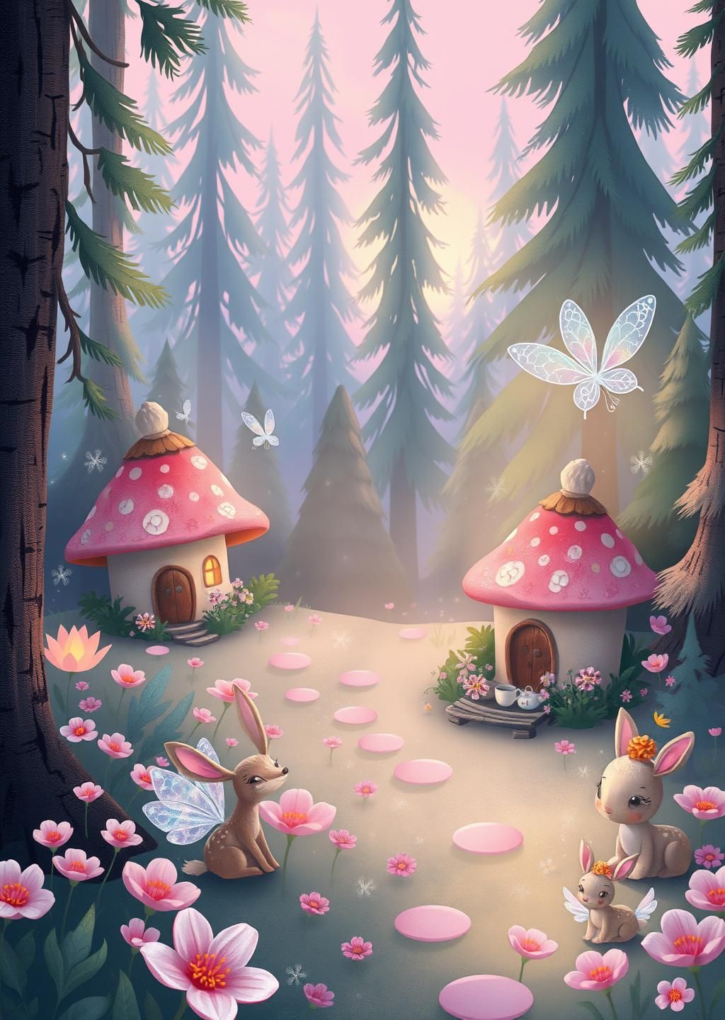 Enchanted Pastel Fairy Forest