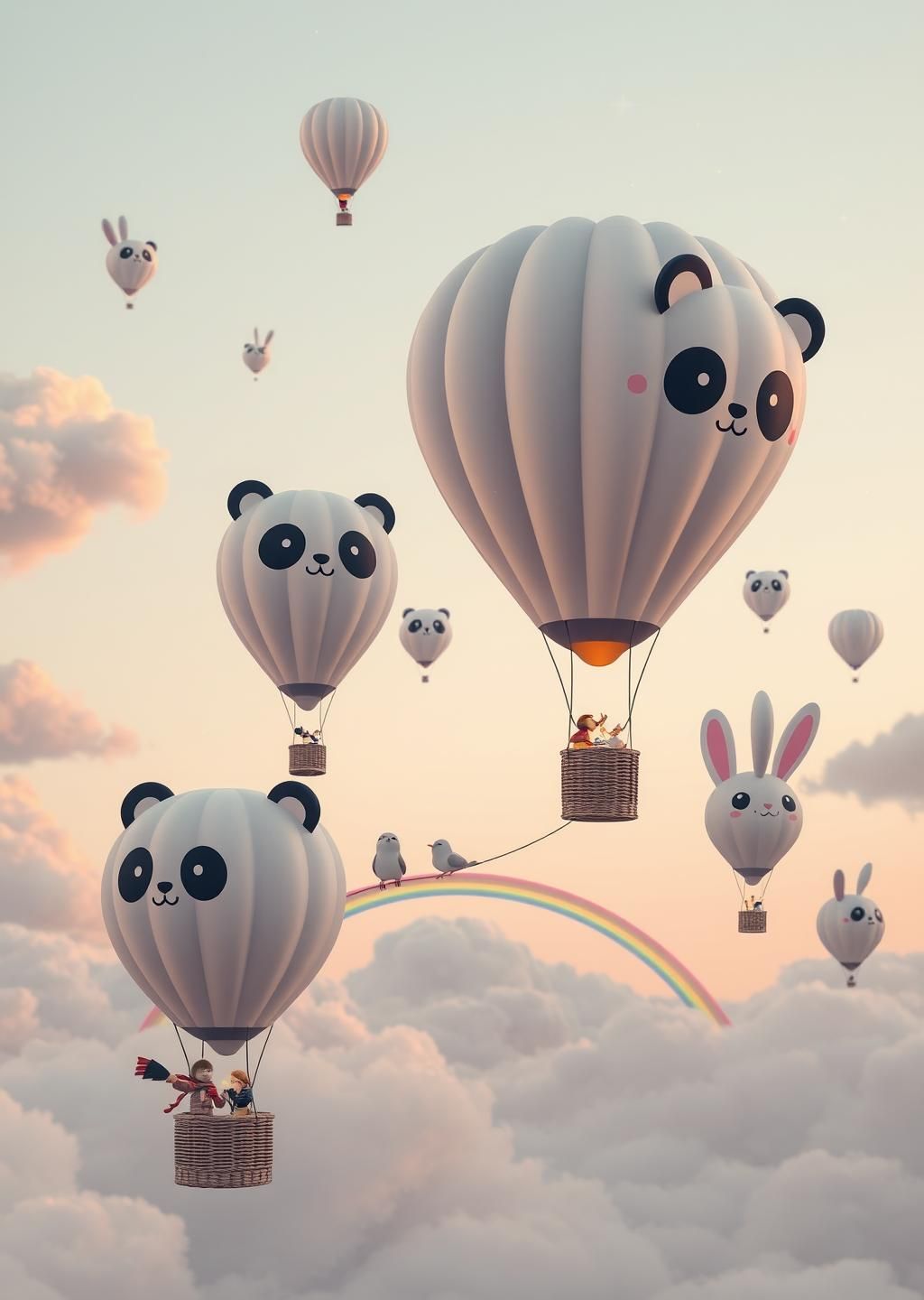 Pastel Sky Animal Balloons