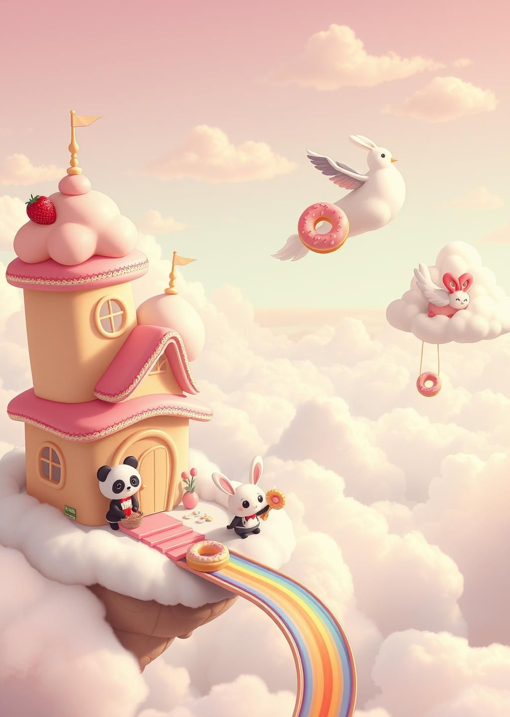 Floating Dessert Village in the Sky