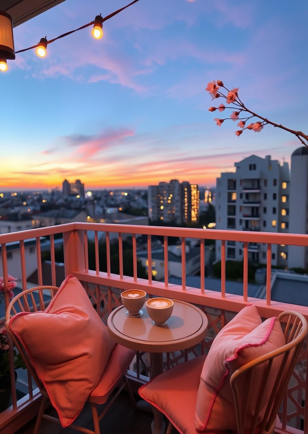 Dusk Balcony in Pastel City