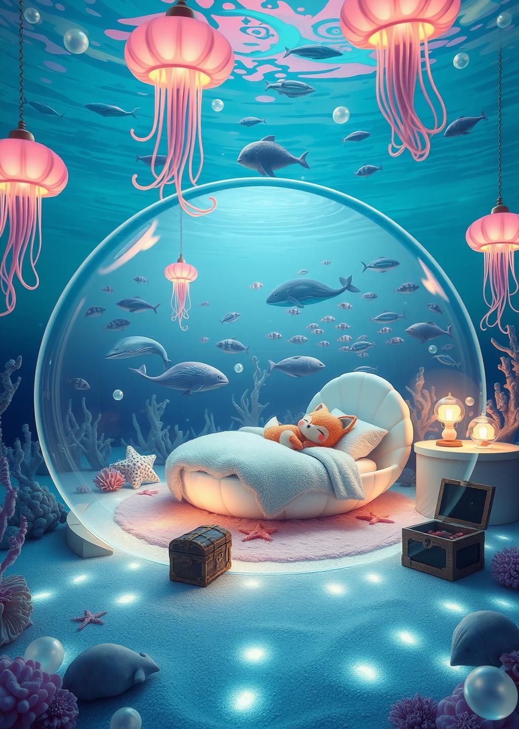 Pastel Mermaid Bedroom Under the Sea