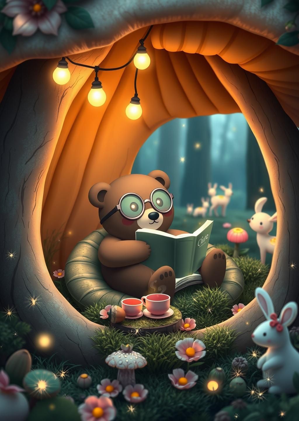 Magical Pastel Forest Reading Nook