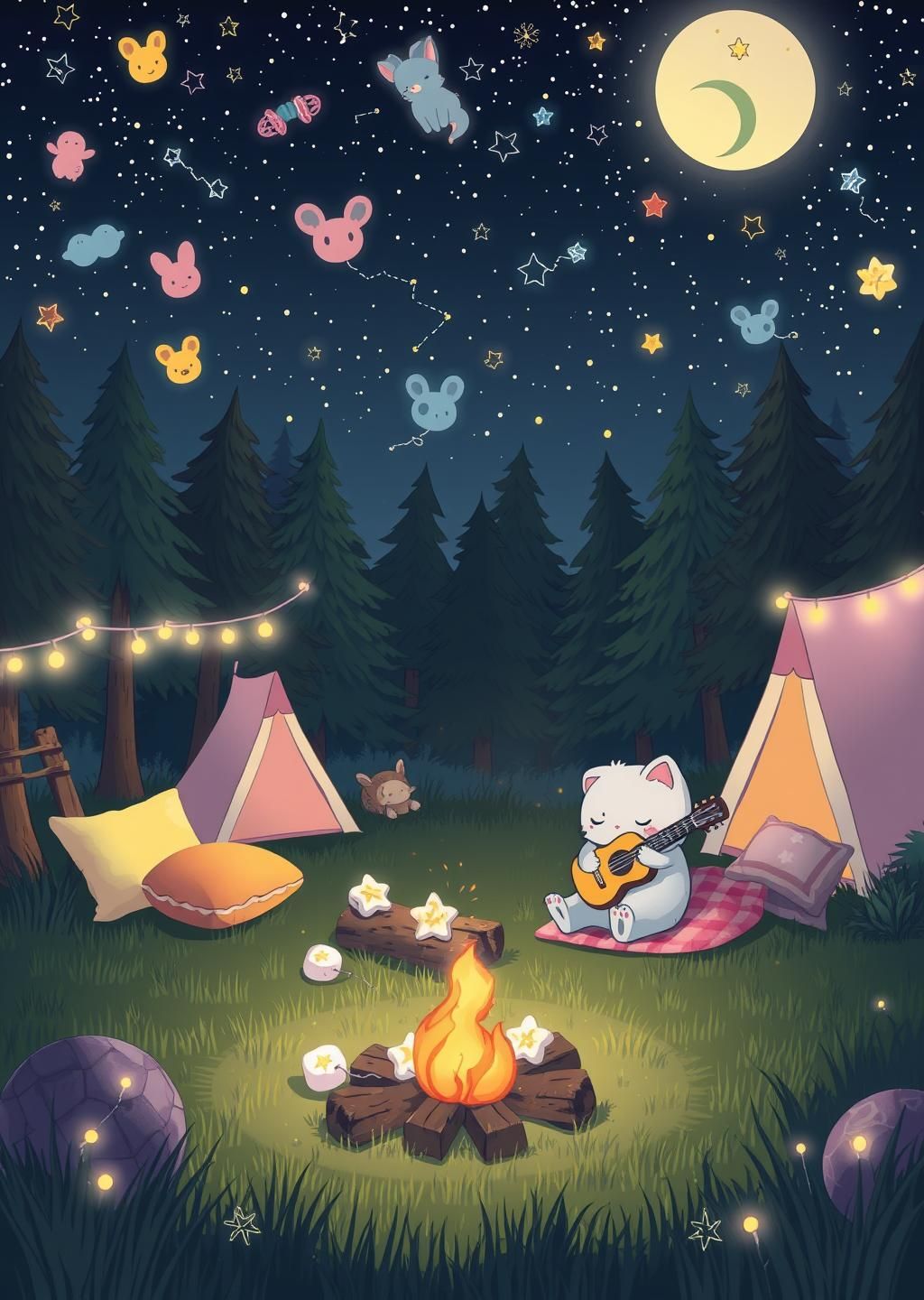 Constellation Campfire Night