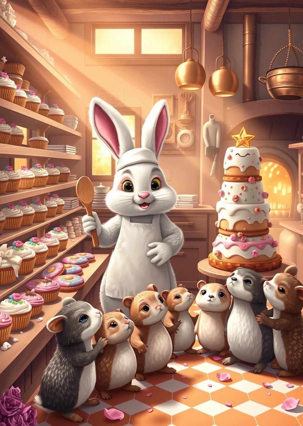 Kawaii Bunny Bakery Sweet Dreams Wallpaper