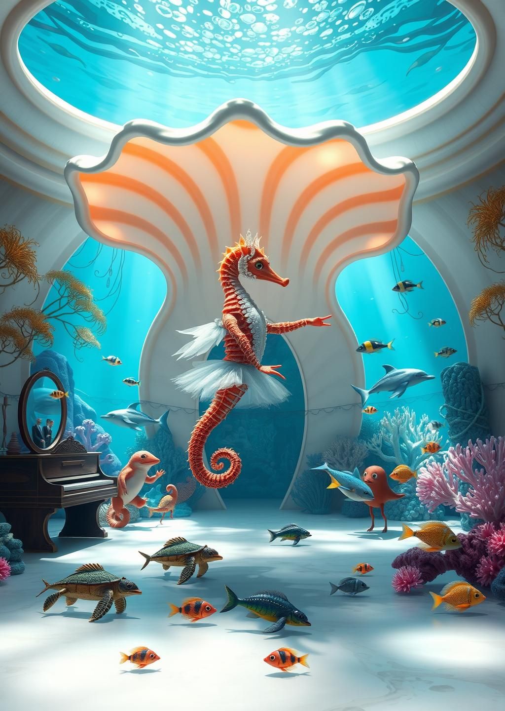 Seahorse Ballet Underwater Dance Academy Wallpaper