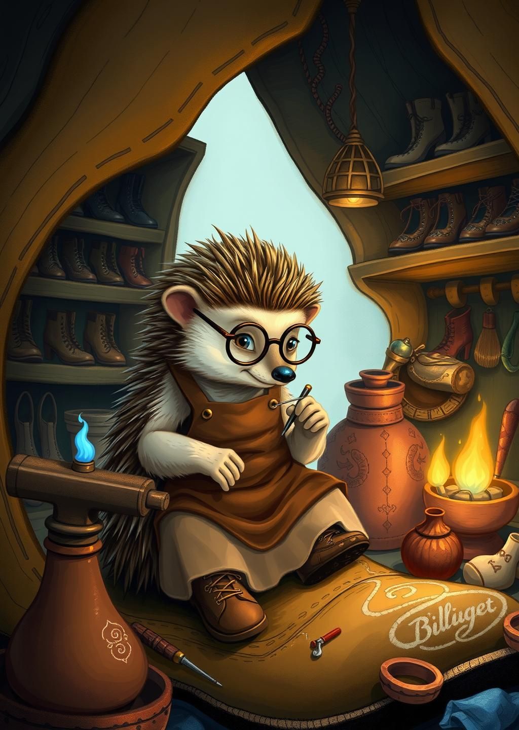 Hedgehog Cobbler Magical Shoe Repair Shop