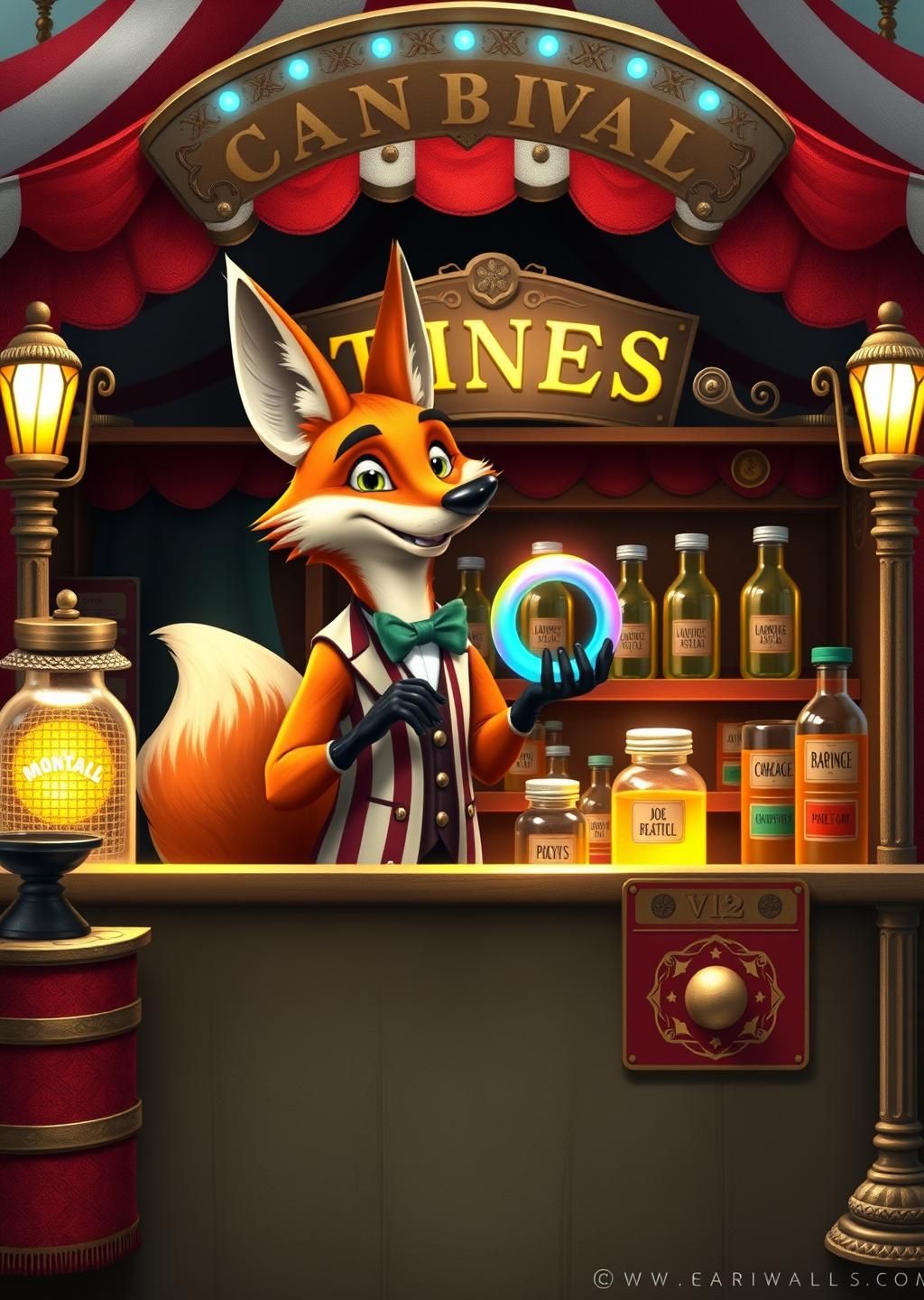 Fox Carnival Game Rainbow Ring Toss