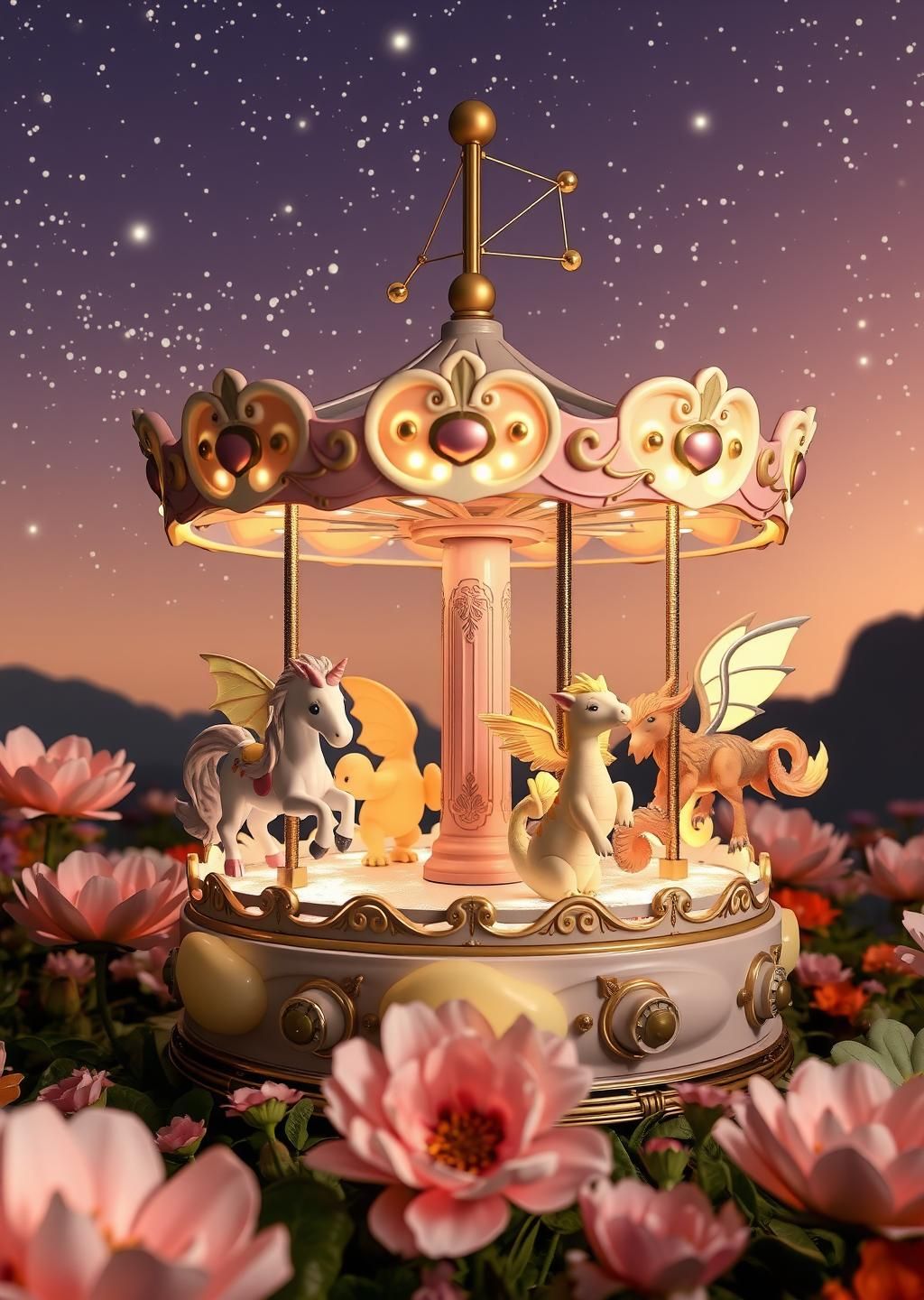 Starlit Flower Carousel Dream