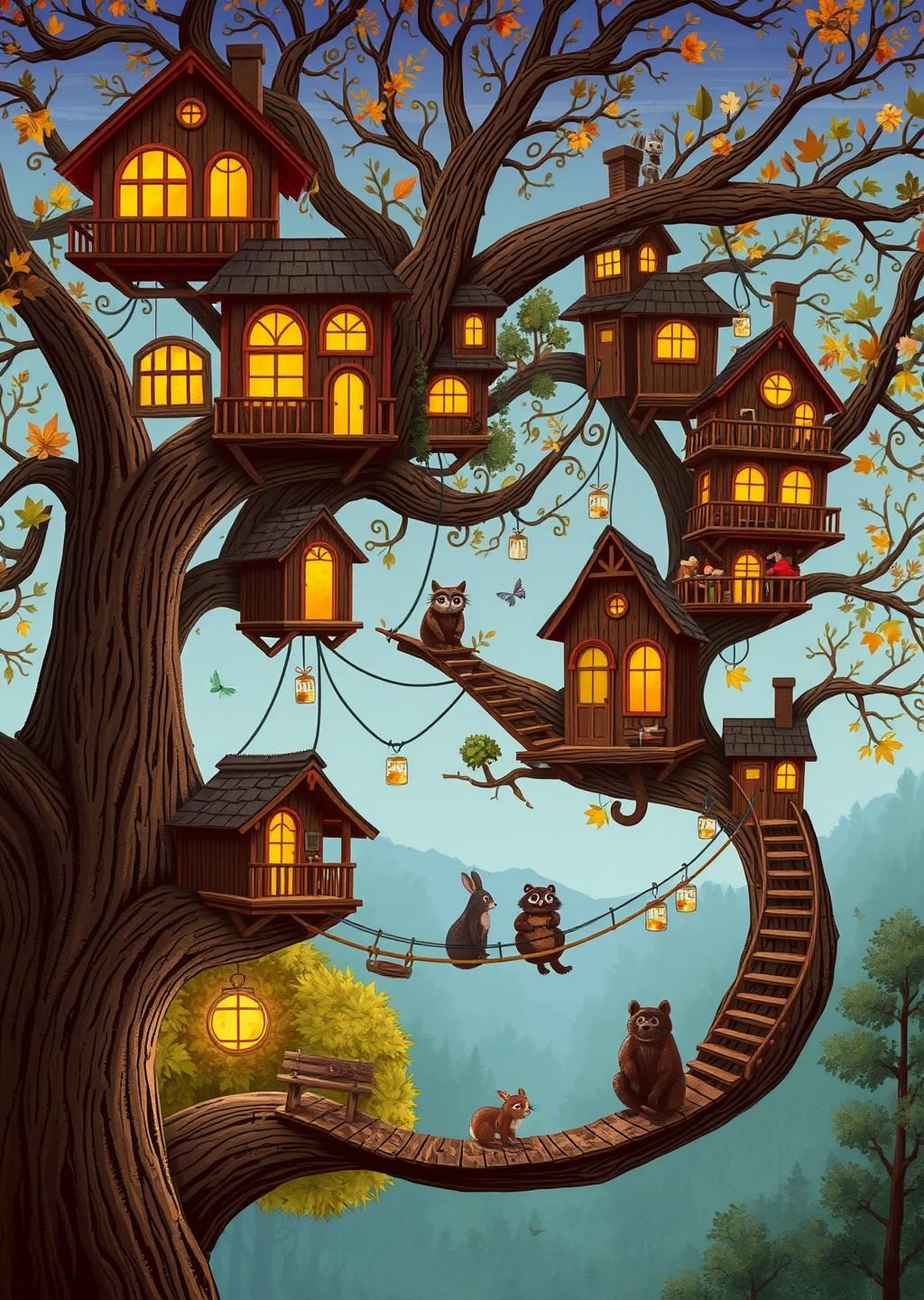Autumn Treehouse Village Life