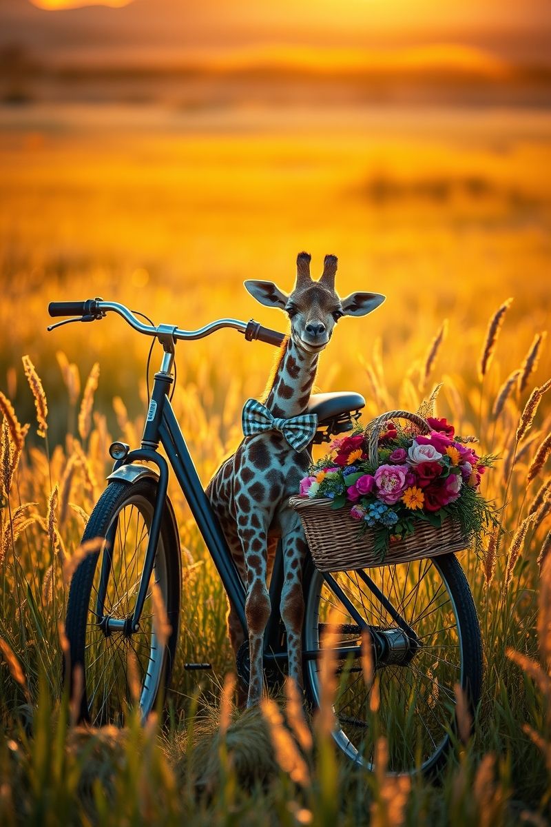 Bowtie Giraffe by Sunset Bicycle Wallpaper