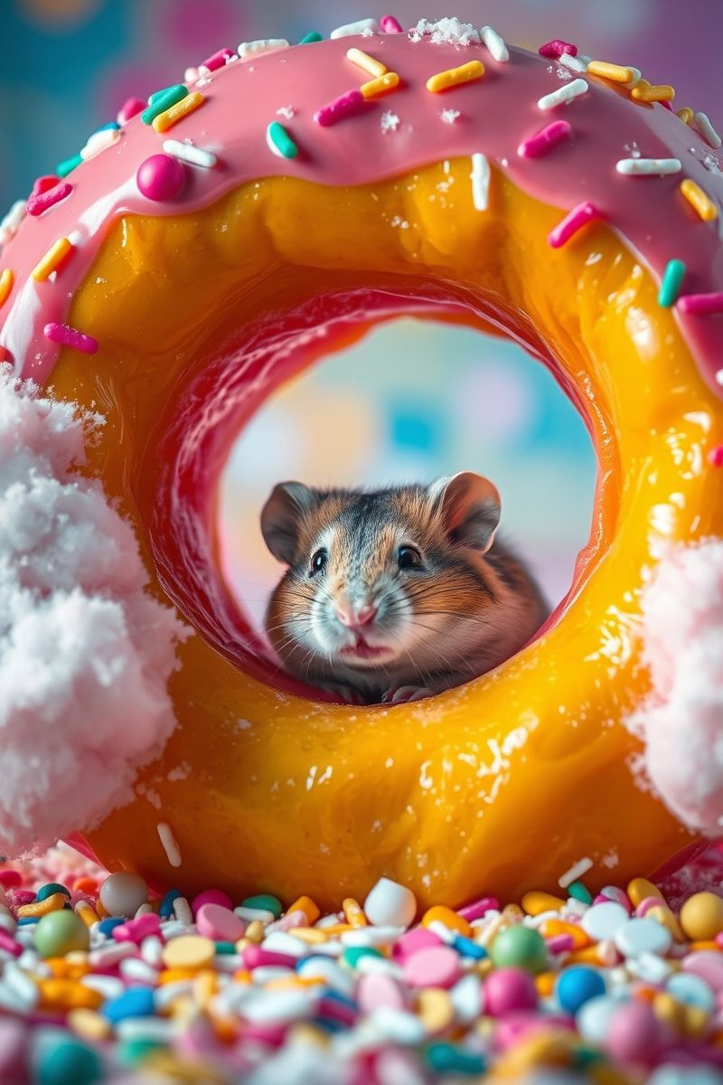 Hamster in Donut Wonderland Wallpaper