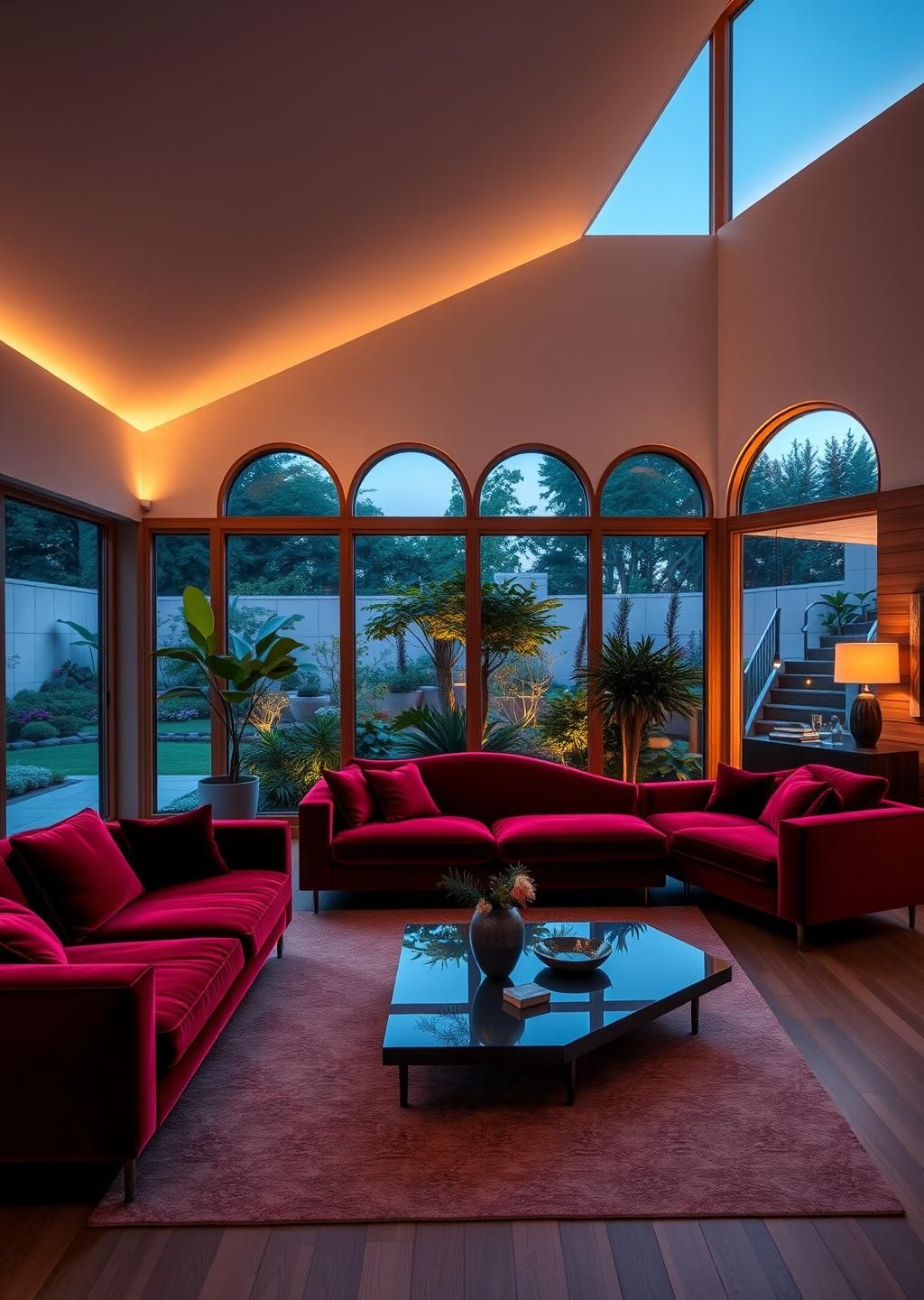 Cherry Red Modern Living Room