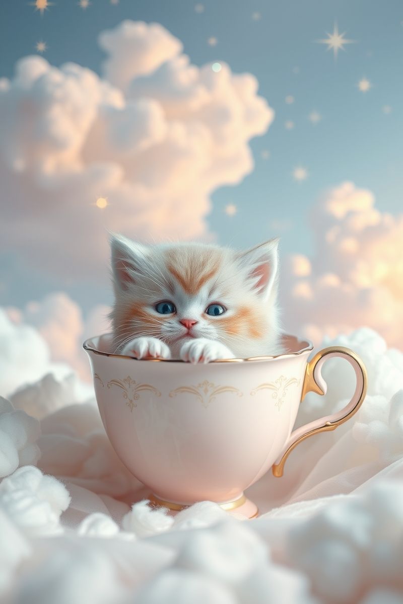 Download Kitten Teacup Wallpaper #CutePet
