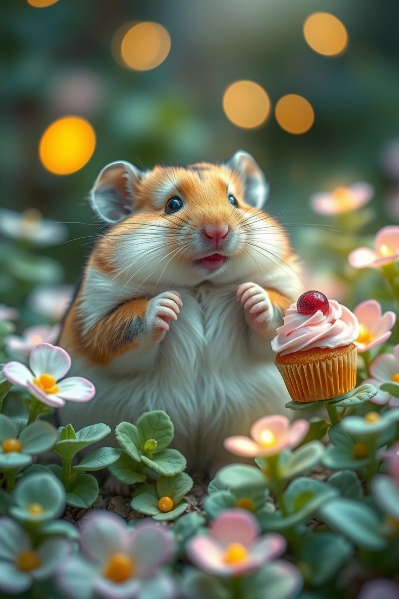 Grab Hamster Cupcake Art #AestheticWallpaper