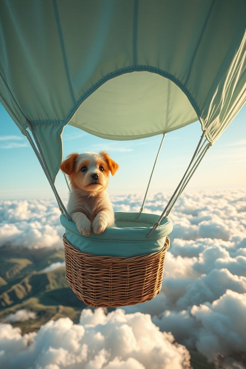 Grab Puppy Balloon Sky #CutePet