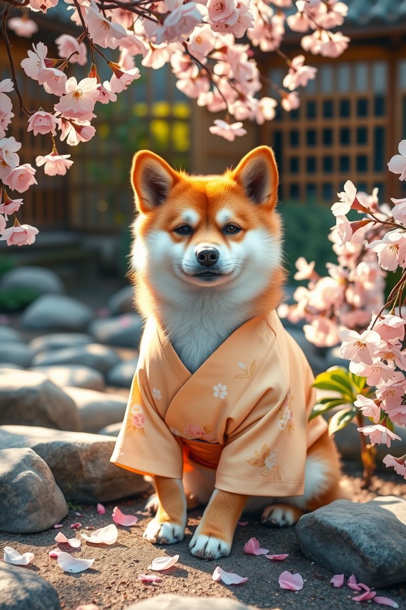 Get Shiba Blossom Wink #CutePetWallpapers