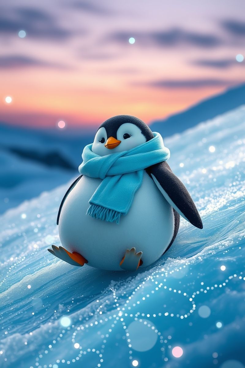 Download Penguin Slide Glow #AestheticPet