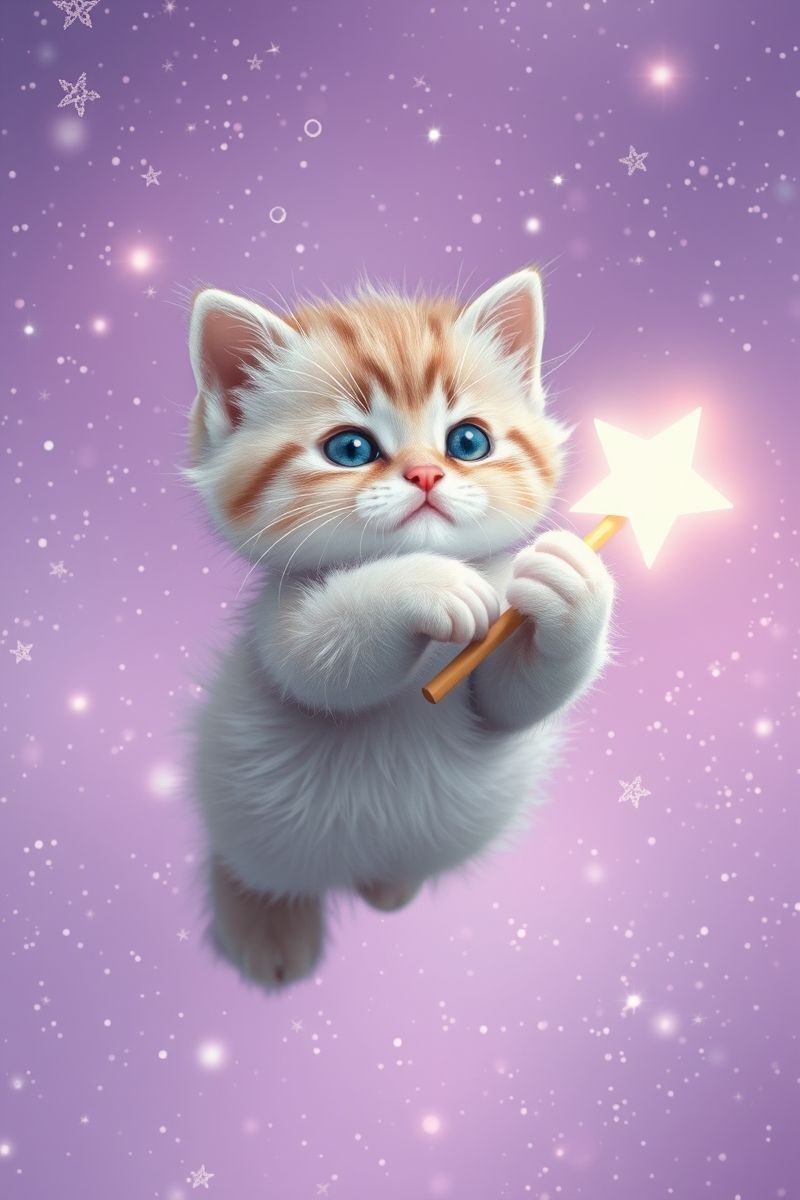 Grab Kitten Star Magic #CuteWallpapers