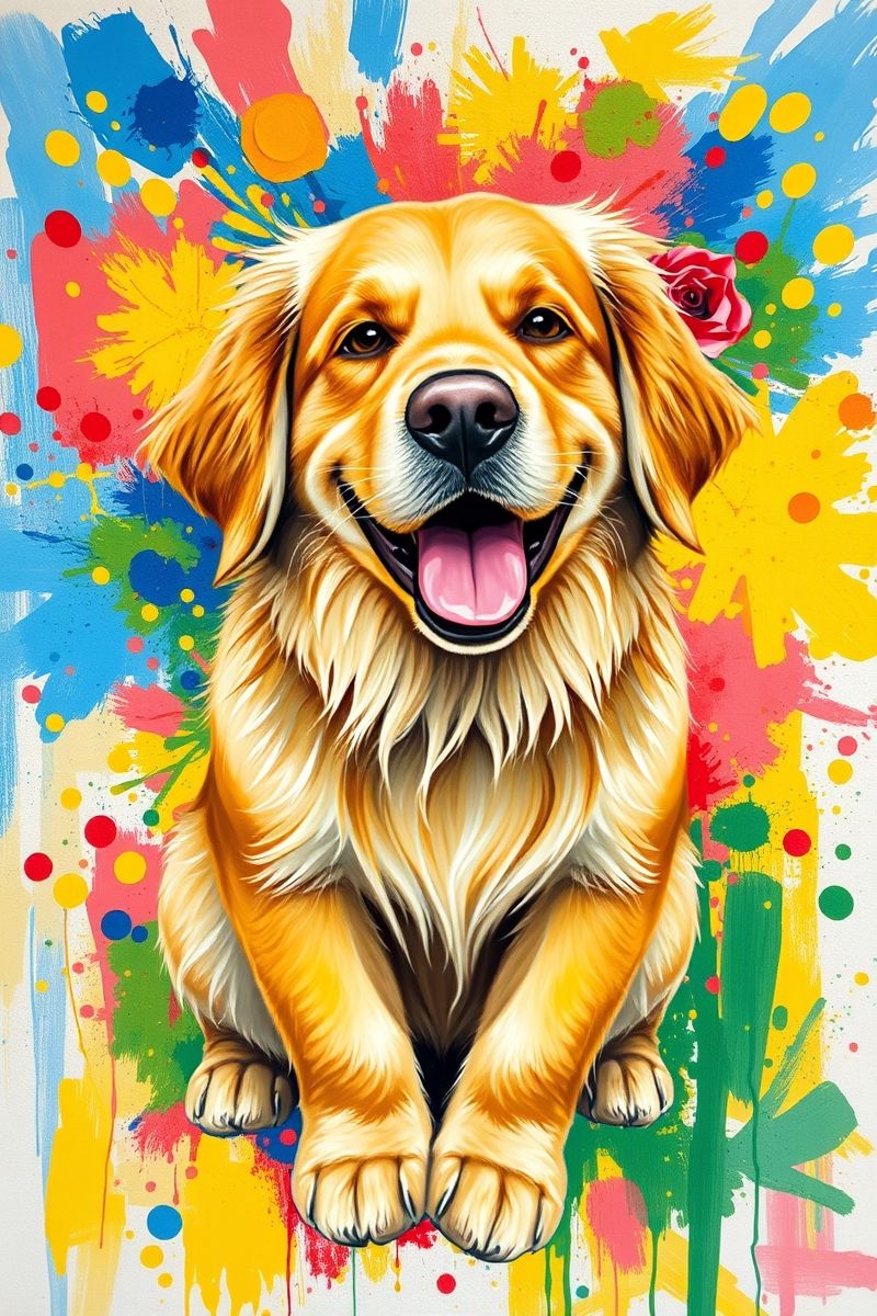 Get Retriever Art Splash #PetWallpaper